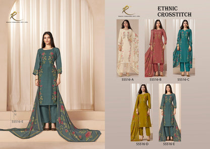 Ethnic Cross Stitch Rakhi Fashion Pure Viscose Pant Style Suits Wholesaler Ahmedabad