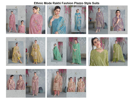 Ethnic Mode Rakhi Fashion Pure Viscose Plazzo Style Suits Manufacturer Gujarat