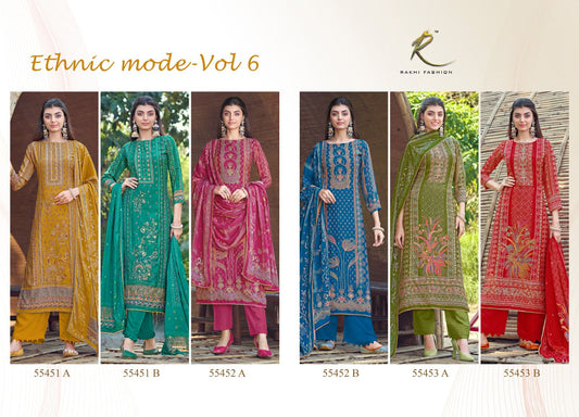 Ethnic Mode Vol 6 Rakhi Fashion Pure Viscose Pant Style Suits Manufacturer India