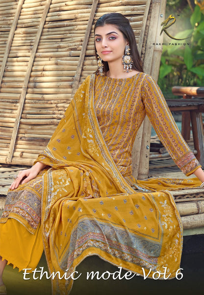 Ethnic Mode Vol 6 Rakhi Fashion Pure Viscose Pant Style Suits Manufacturer India