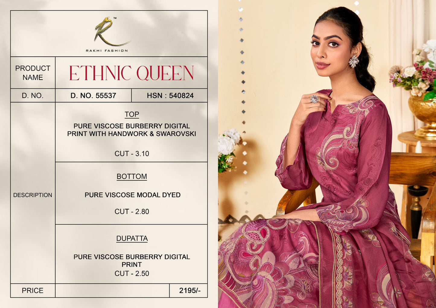 Ethnic Queen Rakhi Fashion Pure Viscose Pant Style Suits Wholesale Price