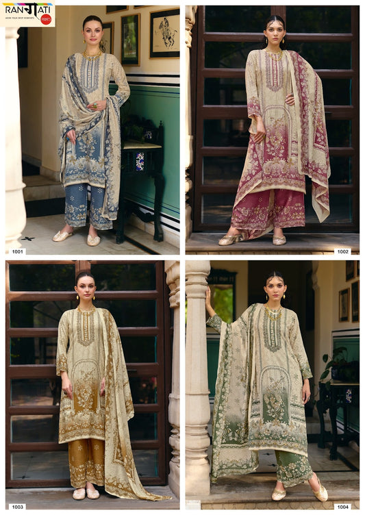 Ethnic Rangati Prints Muslin Plazzo Style Suits Wholesaler India