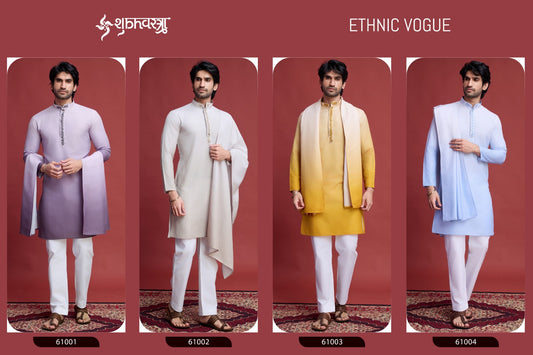 Ethnic Vogue With Dupatta Shubhvastra Rayon Mens Kurta Wholesale Price