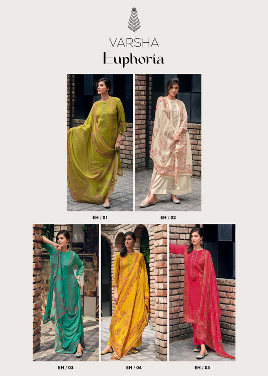 Euphoria Varsha Fashions Viscose Chinon Plazzo Style Suits Manufacturer Ahmedabad