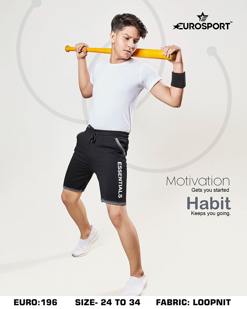 Euro 196 Eurosport Loopknit Boys Shorts Manufacturer Ahmedabad