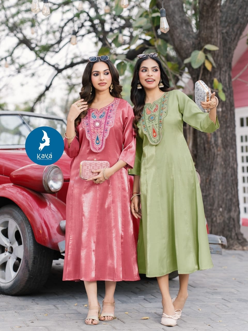 Eva Kaya Roman Glass A-Line Kurti Manufacturer Ahmedabad