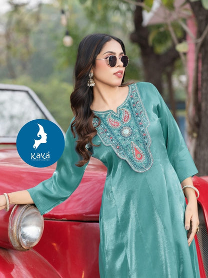 Eva Kaya Roman Glass A-Line Kurti Manufacturer Ahmedabad