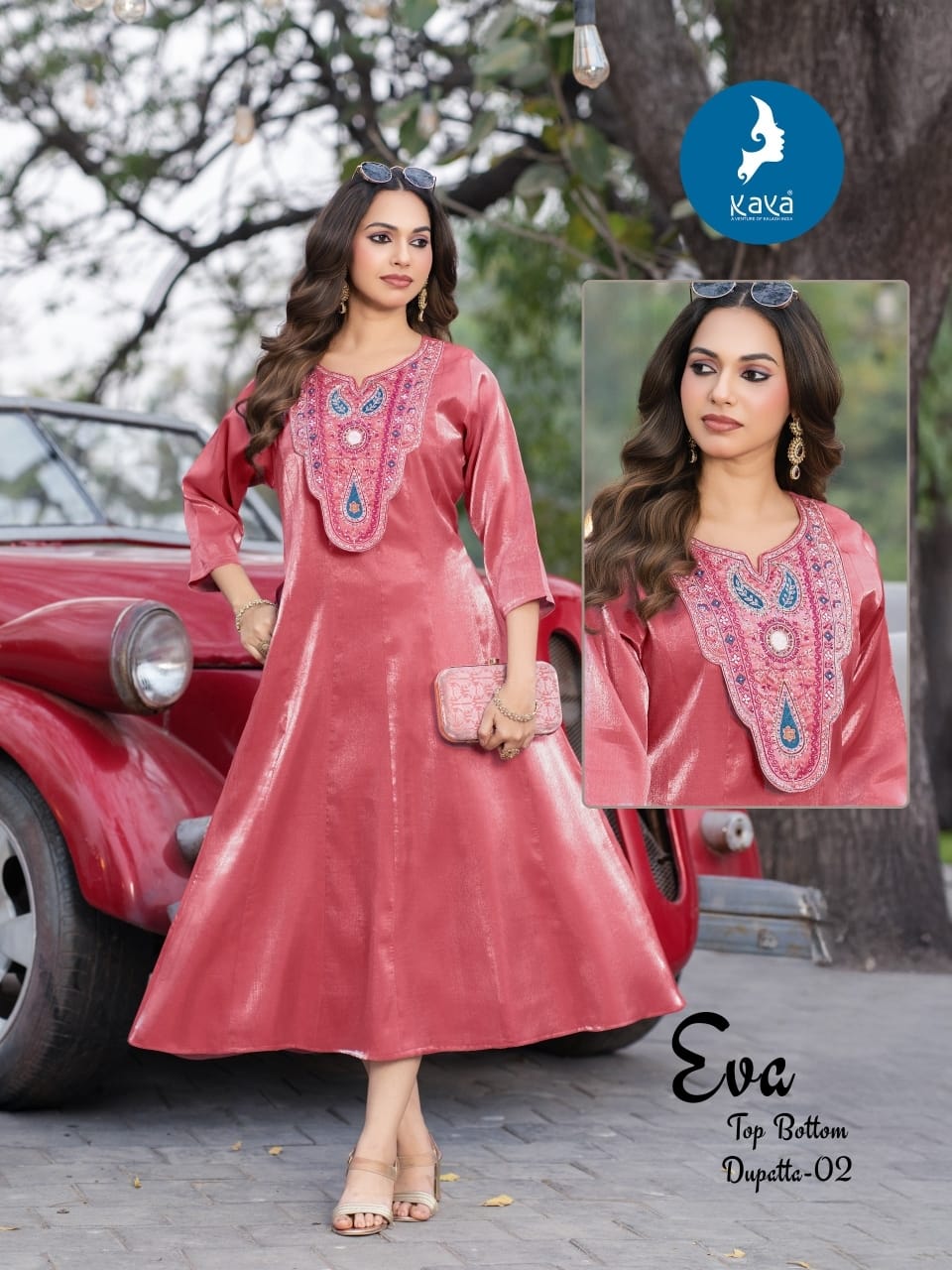 Eva Kaya Roman Glass A-Line Kurti Manufacturer Ahmedabad