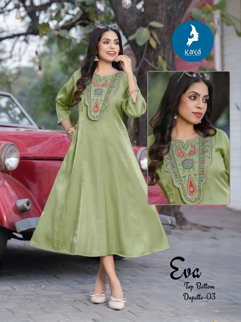 Eva Kaya Roman Glass A-Line Kurti Manufacturer Ahmedabad