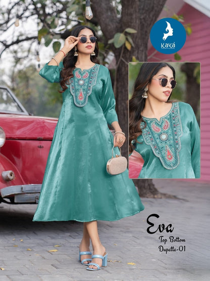 Eva Kaya Roman Glass A-Line Kurti Manufacturer Ahmedabad