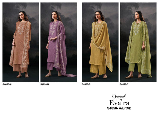 Evaira 4656 Ganga Premium Cotton Pant Style Suits Manufacturer