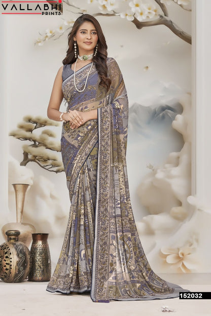 Evalina Vallabhi Prints Georgette Sarees Wholesale Rate