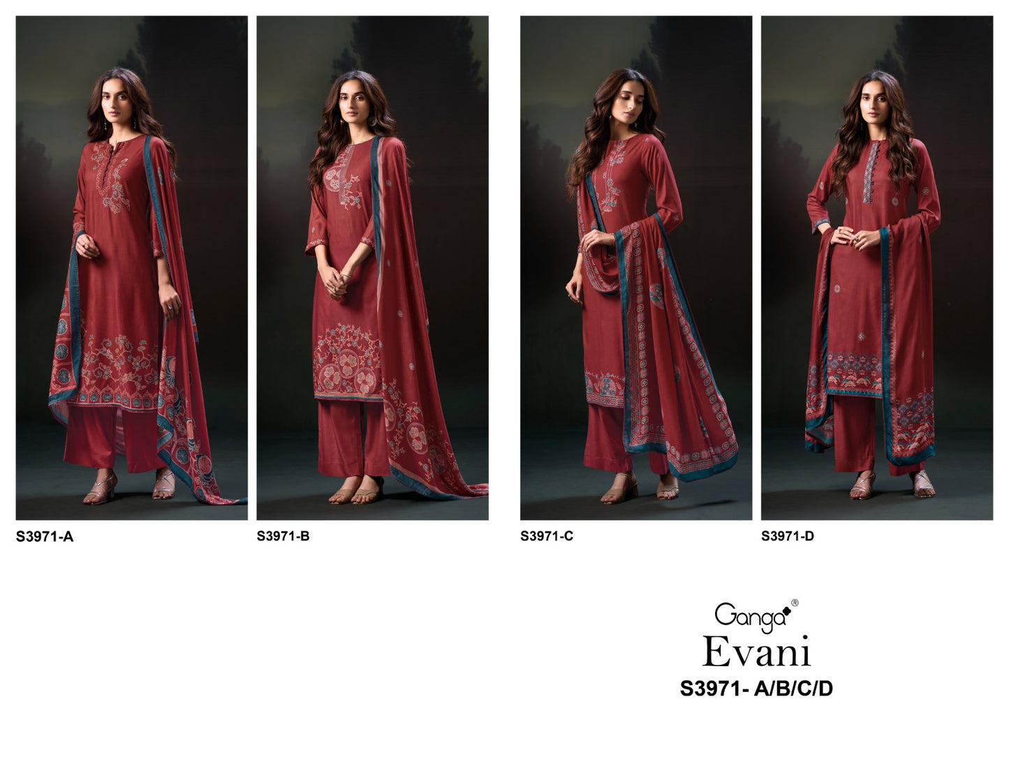 Evani 3971 Ganga Wool Pashmina Suits Wholesaler Gujarat