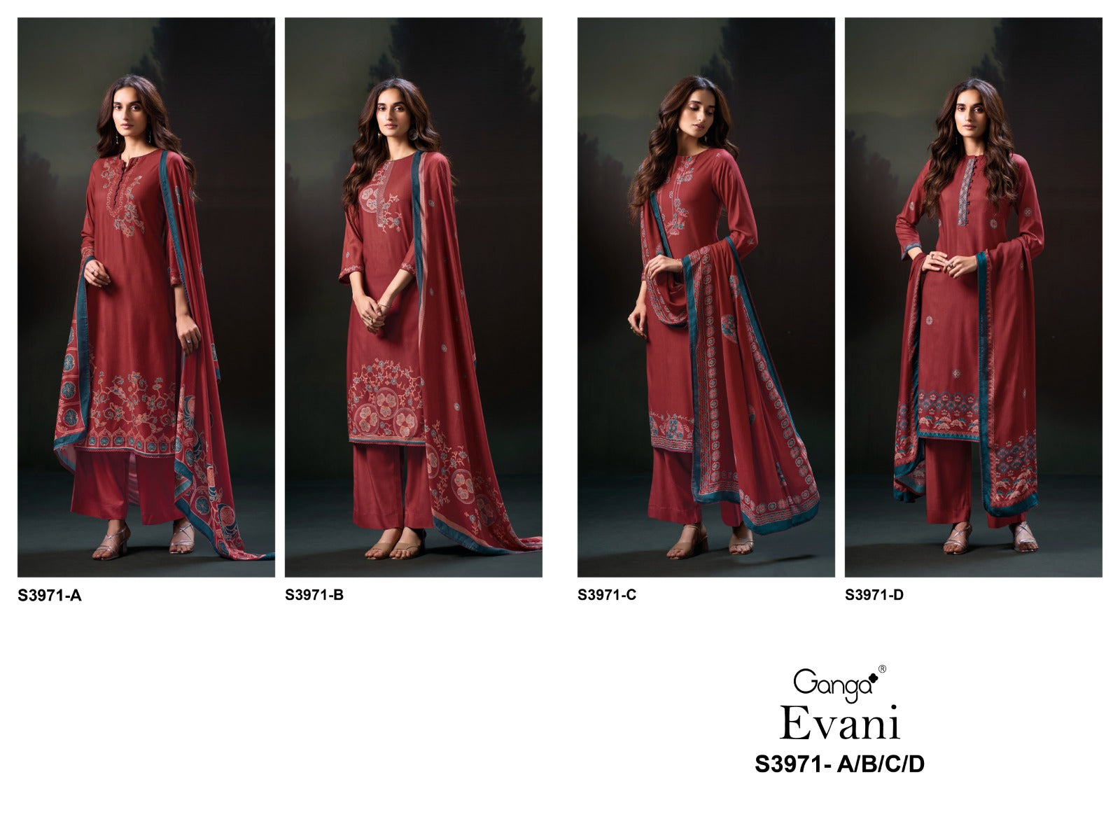 Evani 3971 Ganga Wool Pashmina Suits Wholesaler Gujarat