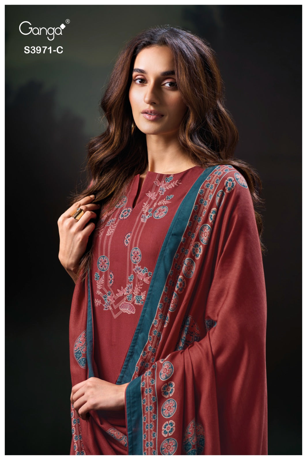 Evani 3971 Ganga Wool Pashmina Suits Wholesaler Gujarat