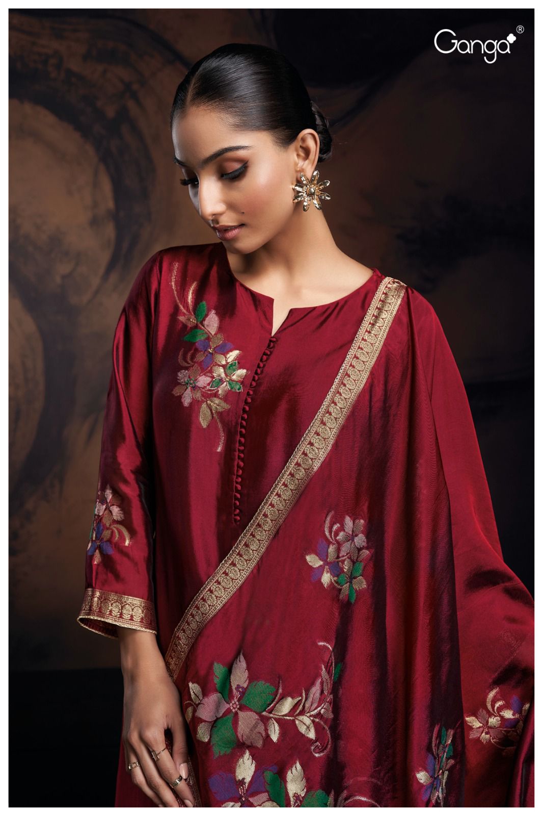 Evania 2478 Ganga Woven Silk Plazzo Style Suits Exporter India