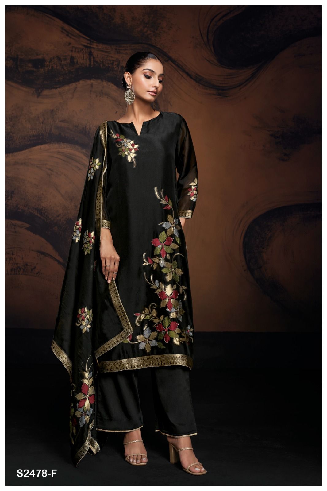 Evania 2478 Ganga Woven Silk Plazzo Style Suits Exporter India