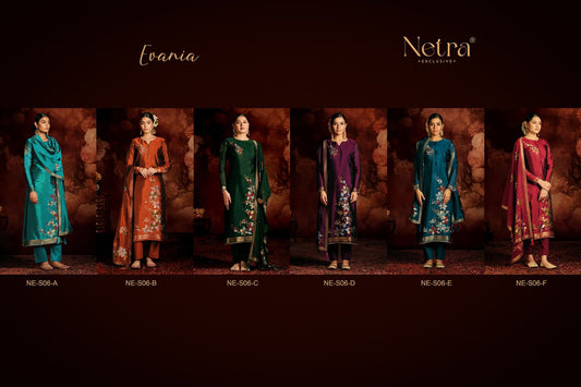 Evania Netra Silk Jacquard Pant Style Suits Wholesaler Ahmedabad