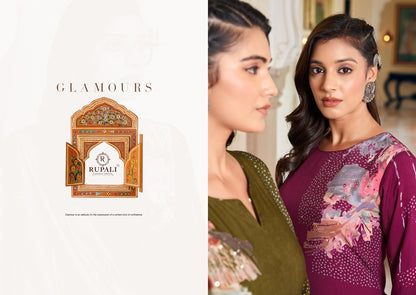 Evania Rupali Jaam Satin Pant Style Suits Exporter