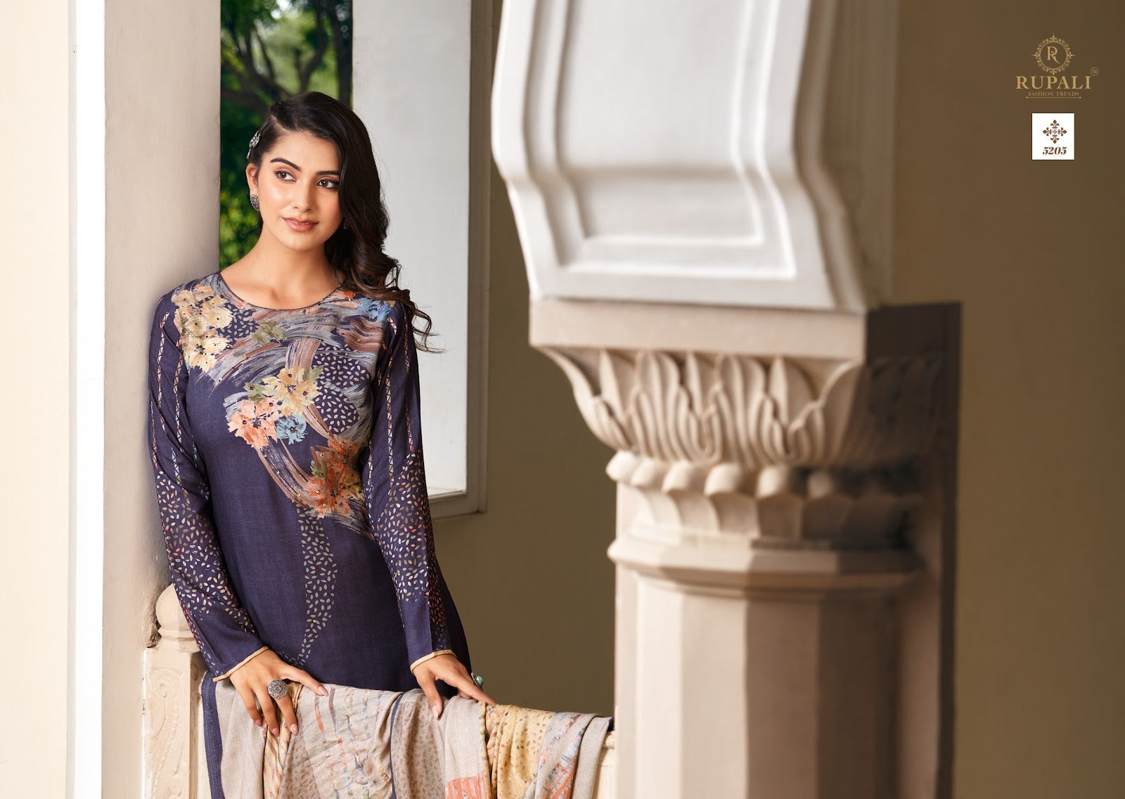 Evania Rupali Jaam Satin Pant Style Suits Exporter