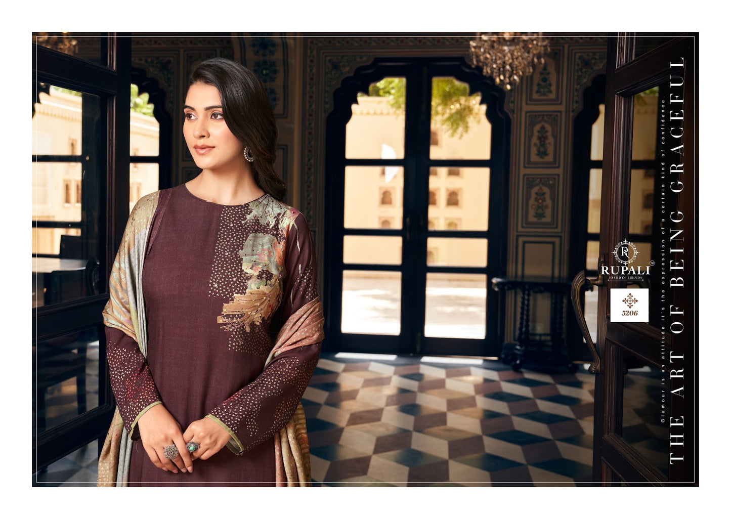 Evania Rupali Jaam Satin Pant Style Suits Exporter