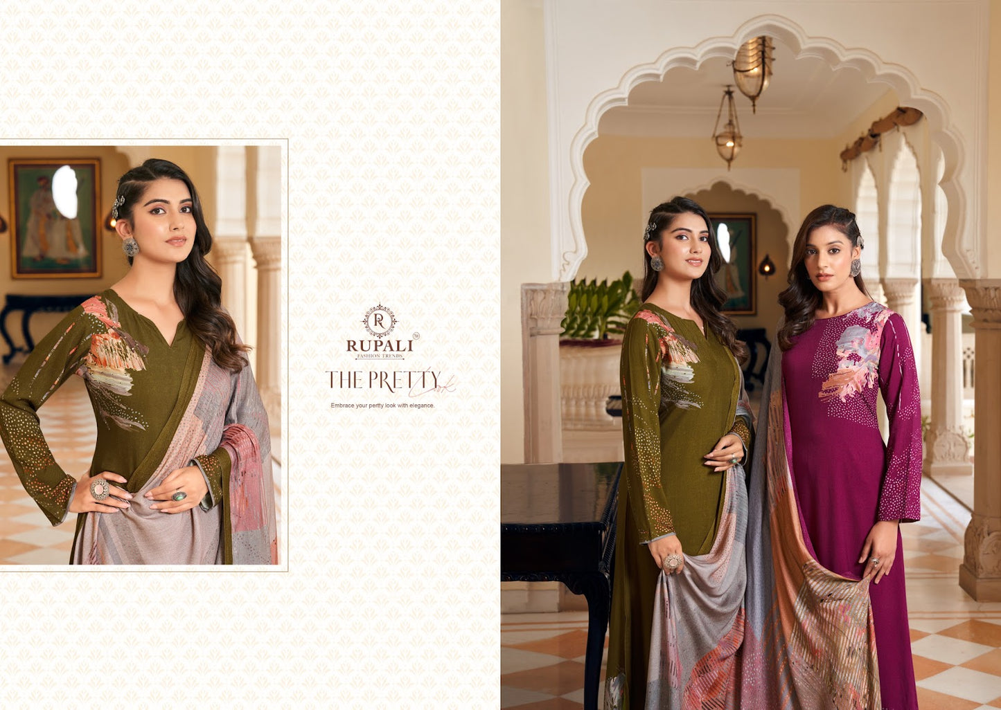 Evania Rupali Jaam Satin Pant Style Suits Exporter