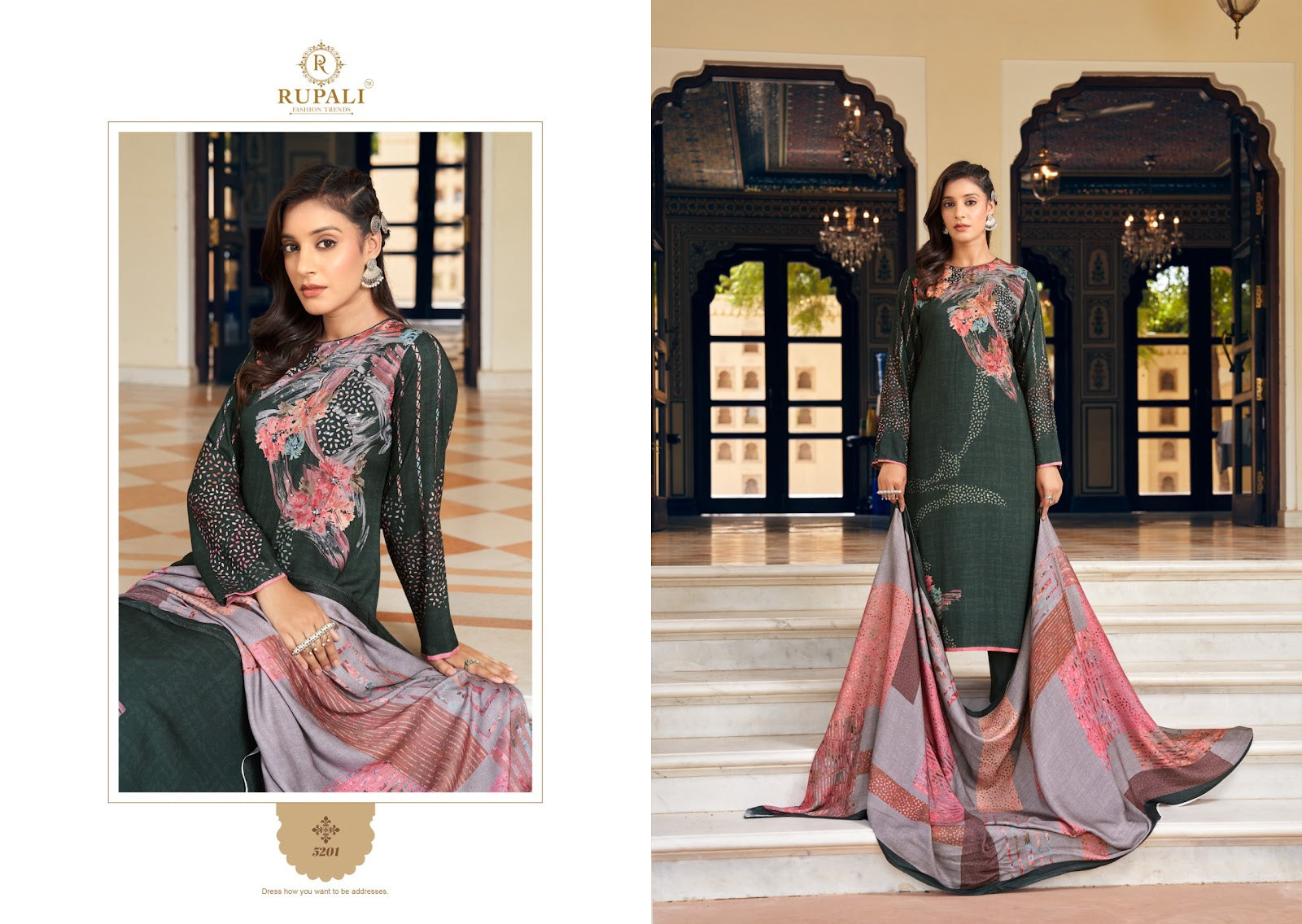 Evania Rupali Jaam Satin Pant Style Suits Exporter