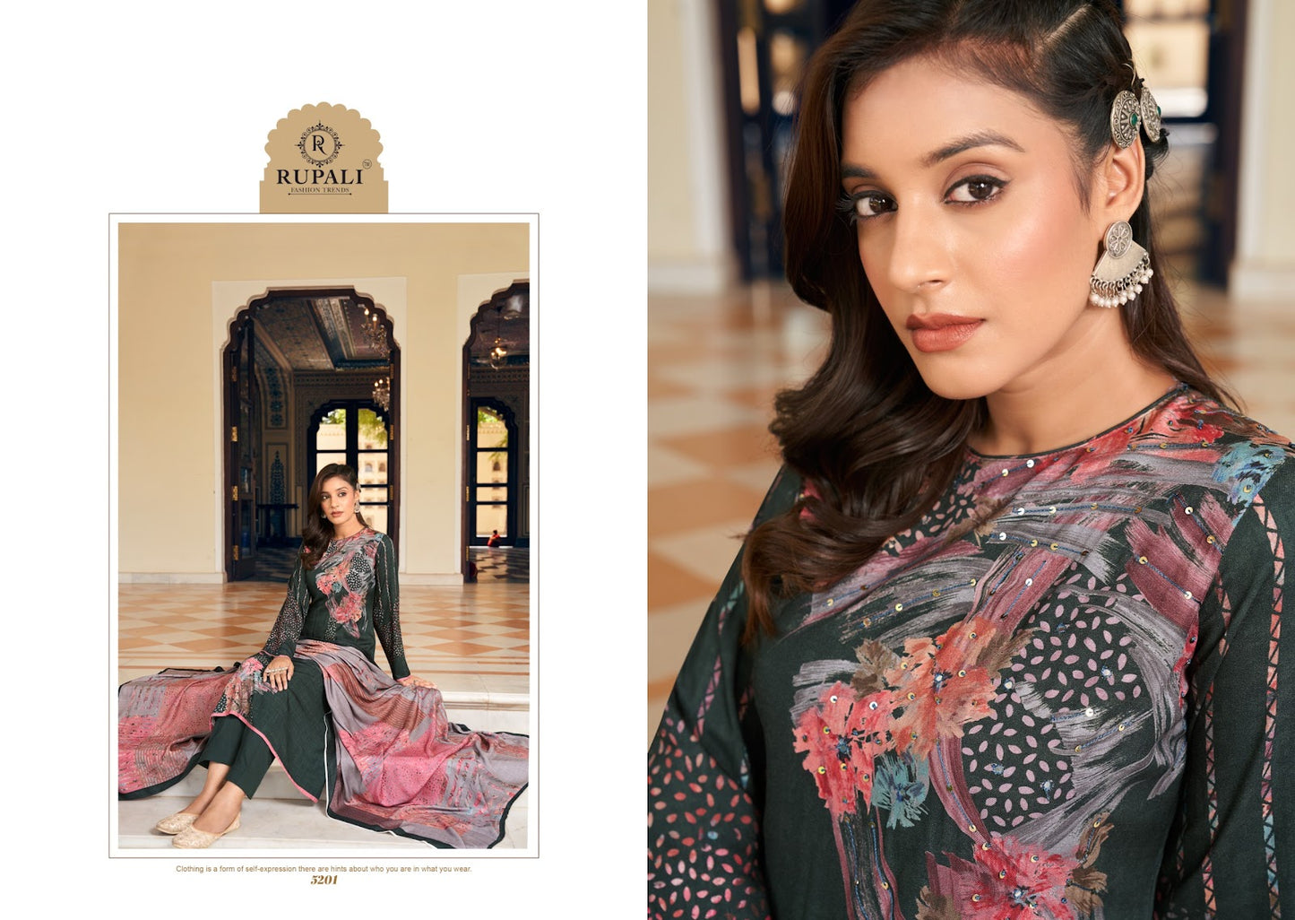 Evania Rupali Jaam Satin Pant Style Suits Exporter