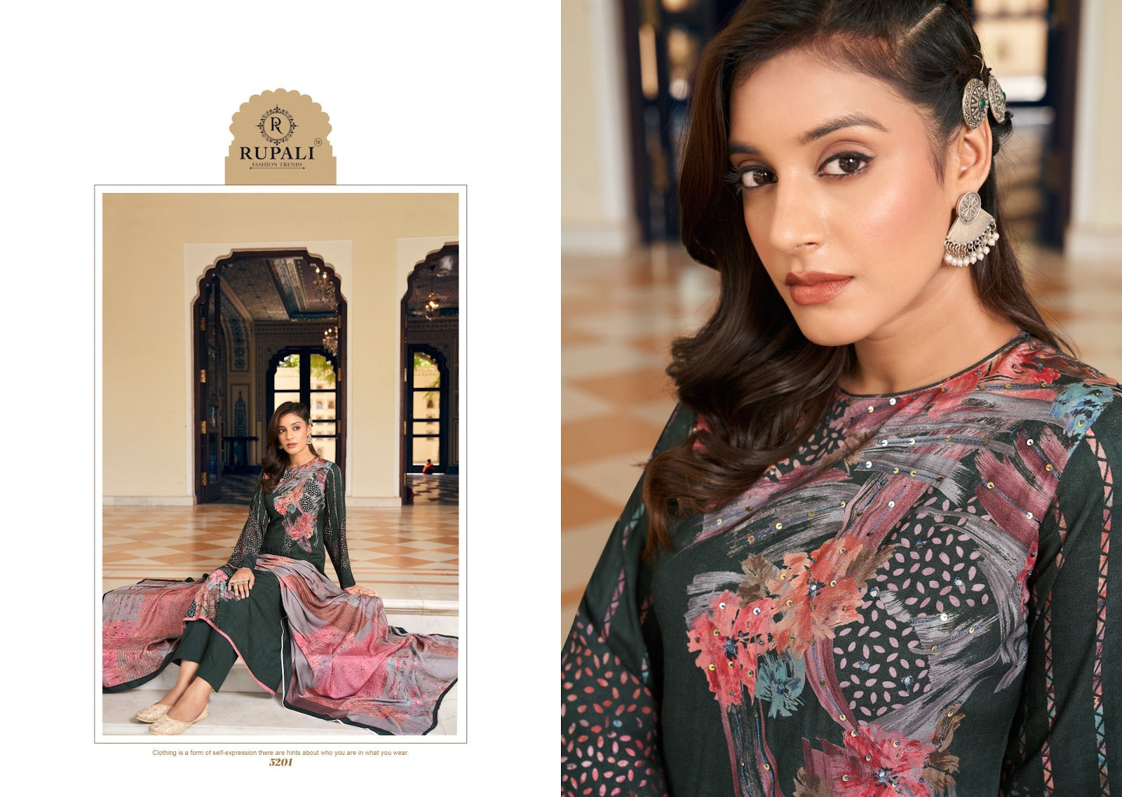 Evania Rupali Jaam Satin Pant Style Suits Exporter