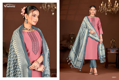 Evanka Vol 13 Vishnu Impex Roman Silk Pant Style Suits Supplier Gujarat
