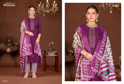 Evanka Vol 13 Vishnu Impex Roman Silk Pant Style Suits Supplier Gujarat