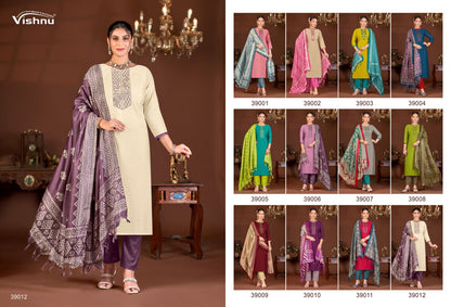 Evanka Vol 13 Vishnu Impex Roman Silk Pant Style Suits Supplier Gujarat
