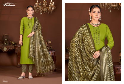 Evanka Vol 13 Vishnu Impex Roman Silk Pant Style Suits Supplier Gujarat