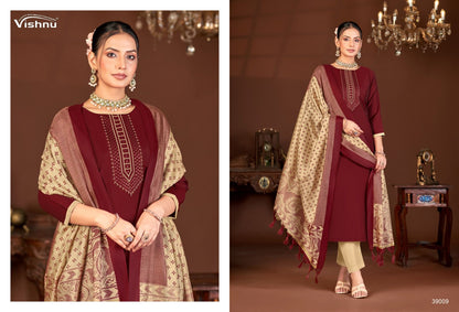 Evanka Vol 13 Vishnu Impex Roman Silk Pant Style Suits Supplier Gujarat