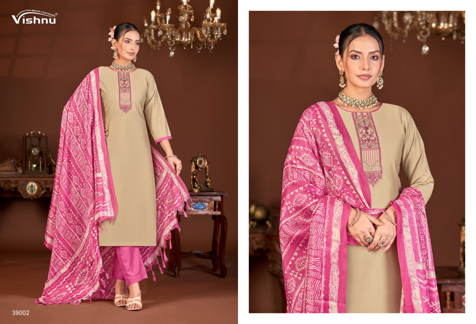 Evanka Vol 13 Vishnu Impex Roman Silk Pant Style Suits Supplier Gujarat