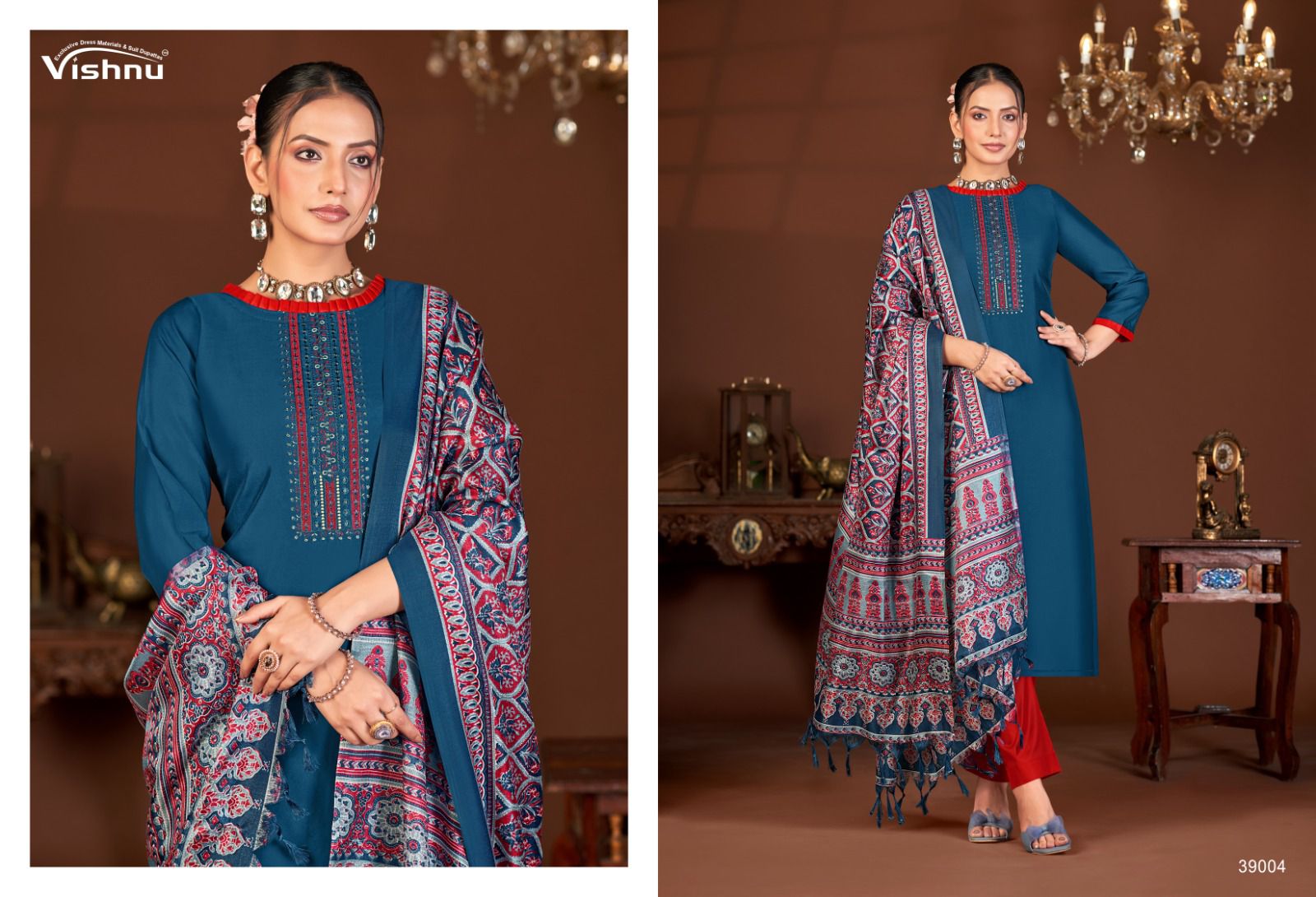 Evanka Vol 13 Vishnu Impex Roman Silk Pant Style Suits Supplier Gujarat