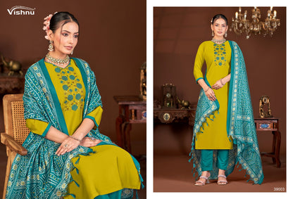 Evanka Vol 13 Vishnu Impex Roman Silk Pant Style Suits Supplier Gujarat