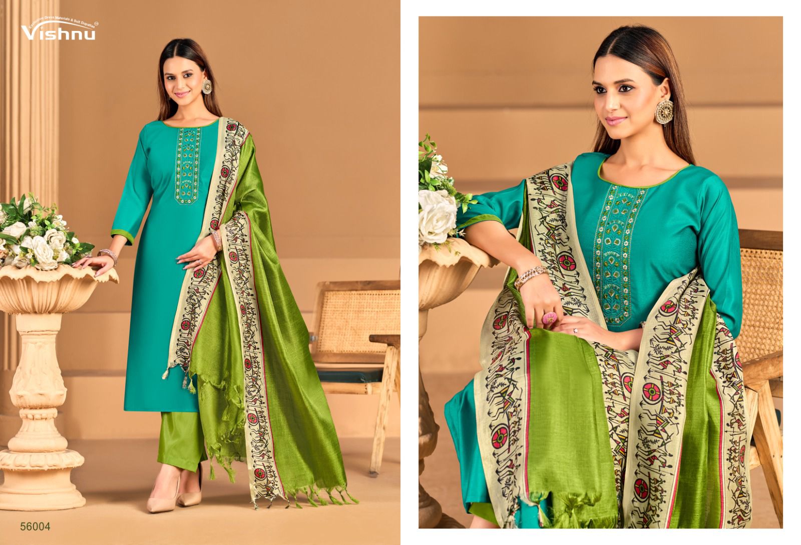 Evanka Vol 14 Vishnu Impex Roman Silk Pant Style Suits Supplier India