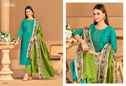 Evanka Vol 14 Vishnu Impex Roman Silk Pant Style Suits Supplier India