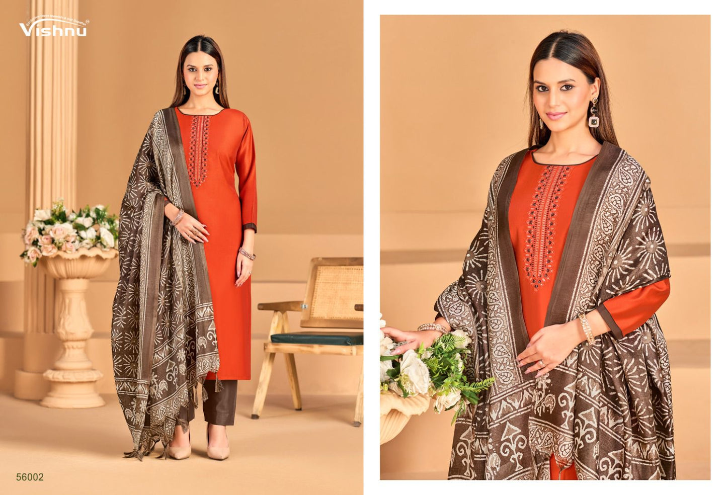 Evanka Vol 14 Vishnu Impex Roman Silk Pant Style Suits Supplier India