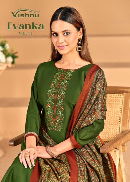 Evanka Vol 14 Vishnu Impex Roman Silk Pant Style Suits Supplier India