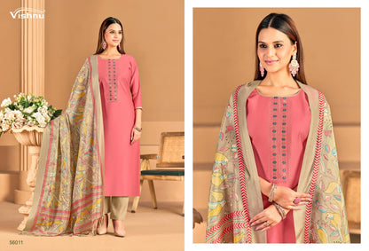 Evanka Vol 14 Vishnu Impex Roman Silk Pant Style Suits Supplier India