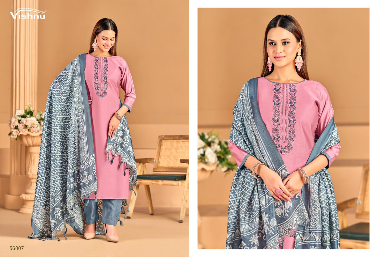 Evanka Vol 14 Vishnu Impex Roman Silk Pant Style Suits Supplier India