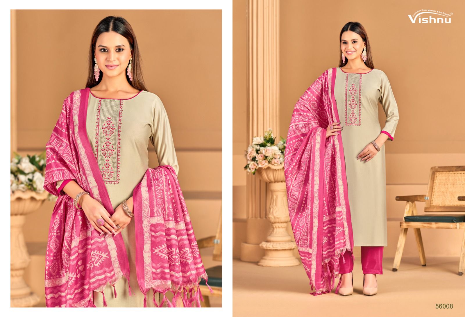 Evanka Vol 14 Vishnu Impex Roman Silk Pant Style Suits Supplier India