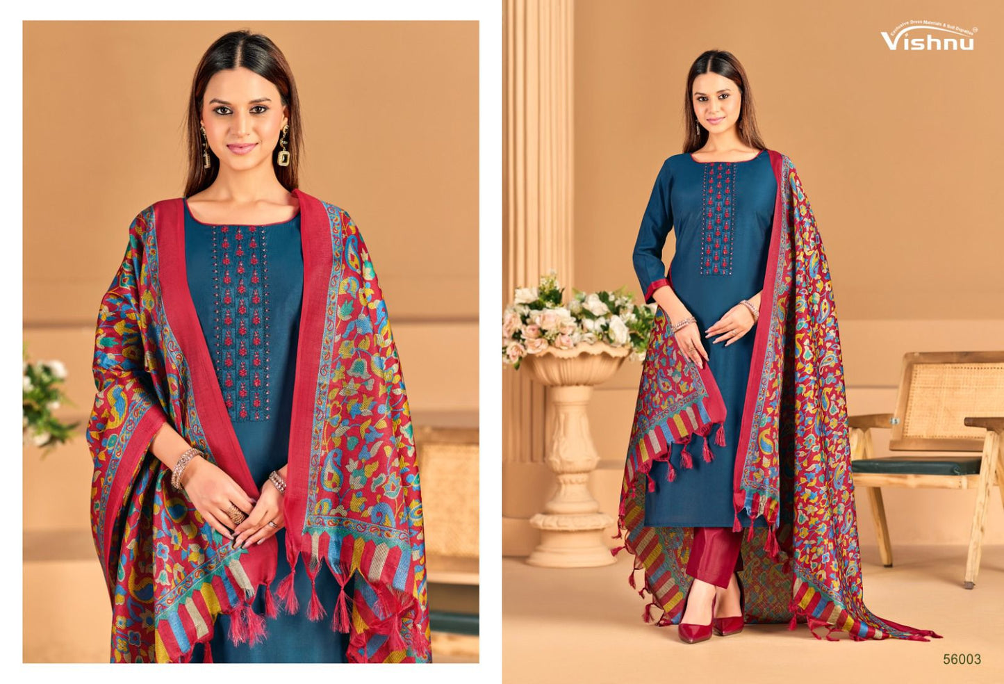 Evanka Vol 14 Vishnu Impex Roman Silk Pant Style Suits Supplier India