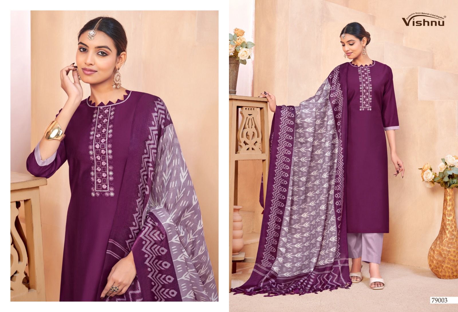 Evanka Vol 15 Vishnu Impex Roman Silk Pant Style Suits Supplier Ahmedabad