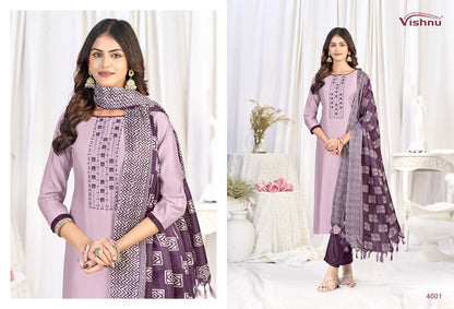 Evanka Vol 16 Vishnu Impex Roman Silk Pant Style Suits Wholesale