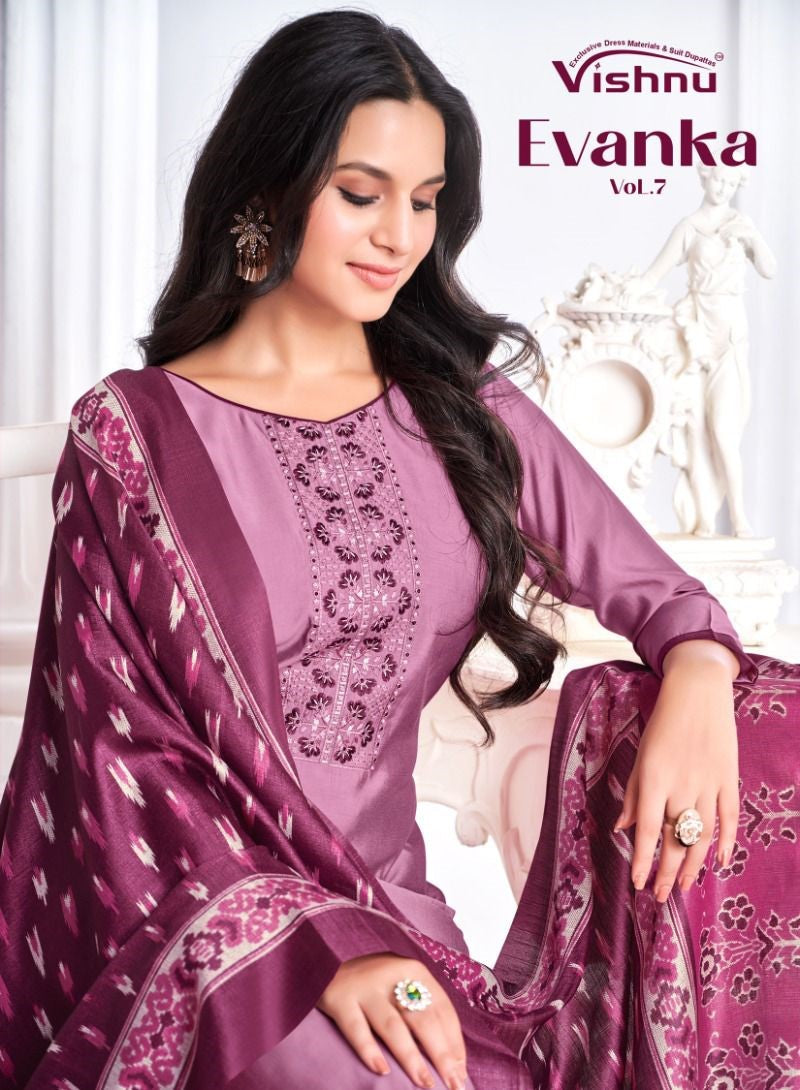 Evanka Vol 7 Vishnu Impex Roman Silk Pant Style Suits Supplier India