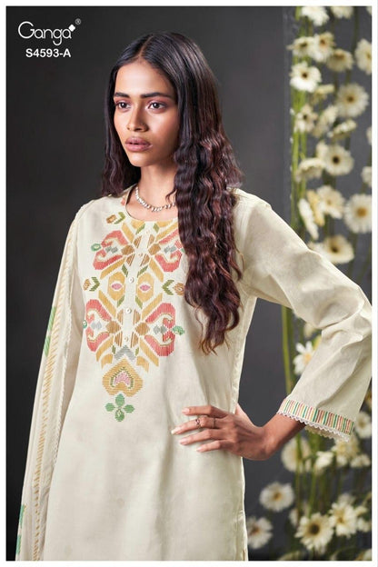 Evara 4593 Ganga Organdy Plazzo Style Suits Supplier India