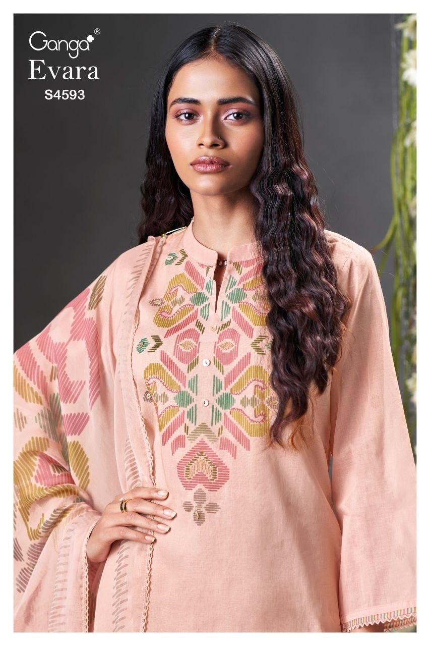 Evara 4593 Ganga Organdy Plazzo Style Suits Supplier India
